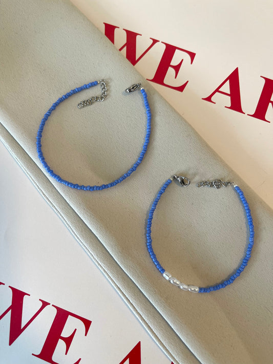 Blue Pearl Matching Bracelets